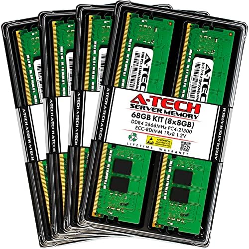 A -Tech 64GB Kit Memory RAM para Dell PowerEdge R840 - DDR4 2666MHz PC4-21300 ECC Registrado RDimm 1RX8 1.2V - Servidor