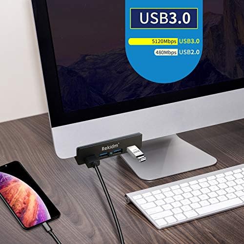USB HUB 3.0 - Rekidm 4 Porta Alumínio USB 3.0 CLAMP CLAMP DESIDADE PARA DESCLUSA, COMPUTADOR, PC, borda da mesa
