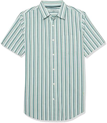Essentials Men's Slim-Fit Sleeve Popline camisa