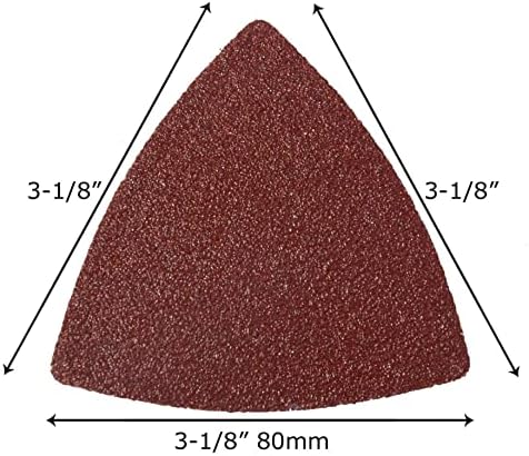 Lixa de polimento de metal de madeira 100 peças de ganchos triangulares de lixa e lixa triangular em forma de anel adequada para 3-1/8