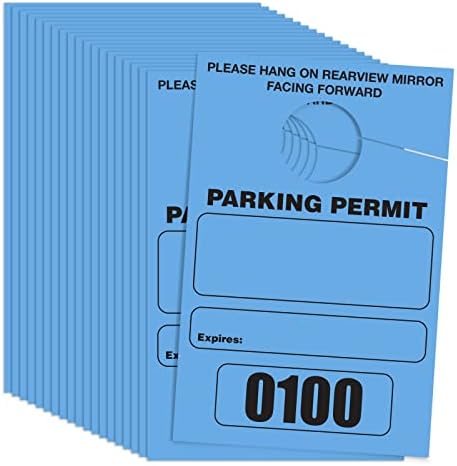 Permissão de estacionamento pendurar tags, 100 pacote, passes temporários de estacionamento, pacote a granel, passes personalizados