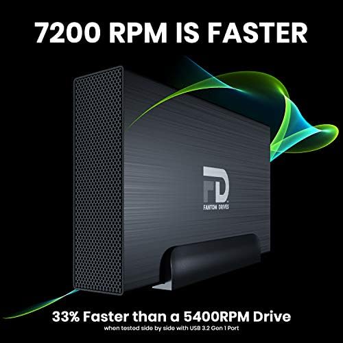 Fantom Drives FD 18TB 7200RPM DUSTO DIFÍCIL EXTERNO - GFORCE PRO - USB 3.2 GEN 1 5 GB/S + ESATA + FireWire 400/800 - Speeds de leitura/gravação até 250MB/S - Black