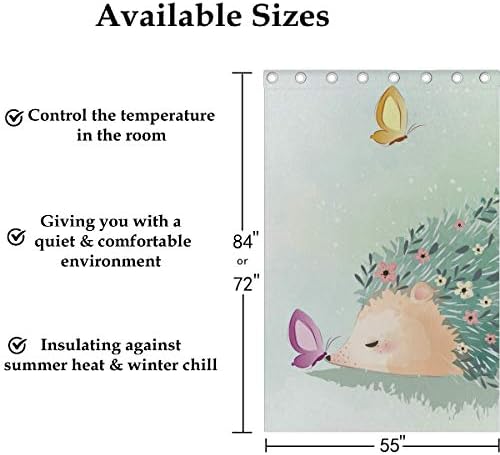 Painéis de bloqueio de luz de cortina térmica NOBRAID - Butterfly Cartoon Animal