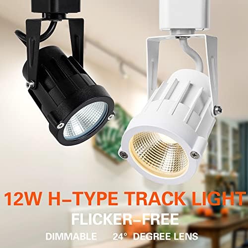 Luzes de trilha LED diminuídas de 12w eleglo, cabeça de iluminação de pista ajustável compatível com h-tipo h, Cri 90+
