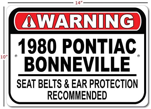 1980 80 80 Pontiac Bonneville Seat Belt Recomendado Sinal rápido, sinal de garagem de metal, decoração de parede, sinal de carro GM - 10x14 polegadas
