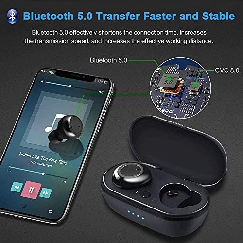 Fone de ouvido Bluetooth Superkky, 5,0 fone de ouvido sem fio 140 horas de bateria, fone de ouvido na orelha IP7