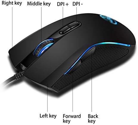 Mouse de jogos profissionais ópticos KODH com 7 cores brilhantes LitLit e ergonomics design mouse
