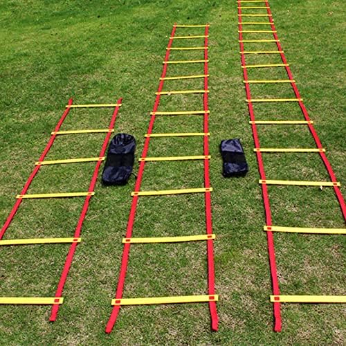 Escada de velocidade de agilidade para fitness tênis de futebol ao ar livre e treinamento de boxe 20 degraus esportivos ajustáveis ​​nylon tiras prática de escada