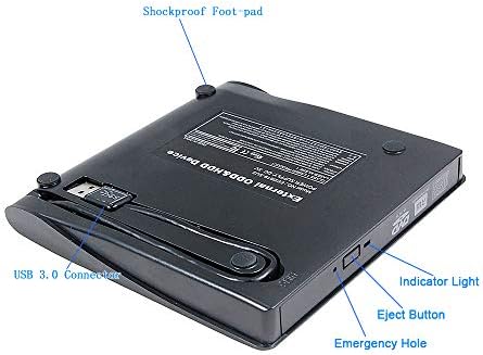 USB 3.0 DVD externo DVD CD ROM Drive óptica, para laptop para jogos MSI GF 63 GF63 GF75 GF65 Thin GT76 GT 76 Titan Ge75 GE63 Raider Computador, Pop-up portátil 8x DVD-R/RW DL CD 24x 24x Player em caixa na caixa