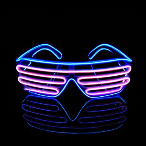 Pinfox acende o obturador piscando os óculos de raves de neon el fios LED GLOW DJ Fantas
