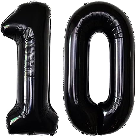 Balão de 40 polegadas, Número Digital Giant 19 Balões Black Helium para Festa de Aniversário de 19º Aniversário, Balões de Balões