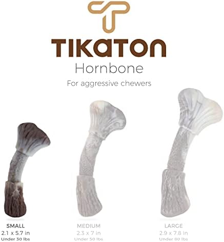 Tikaton Hornbone Dog Toys para mastigar agressivos, brinquedos de cachorro de forma de chifr