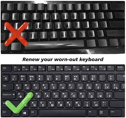 3pcs Substituição de adesivos de teclado russo, fundo preto com letras brancas adesivos de teclado russo para teclados de notebook para
