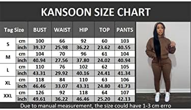 Molus de moletom para mulheres de Kansoon para mulheres de 2 peças de manga longa e calça de manga comprida e calças