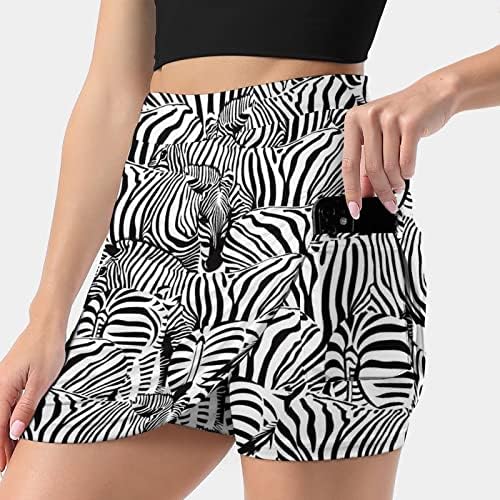 Zebra Pattern feminino Skort High Waist