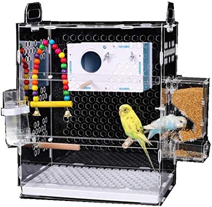 Xiaoheshop vôo kit de gaiola de pássaro gaiola de pássaro gaiola de pássaro acrílico transparente papagaio tigre peonial