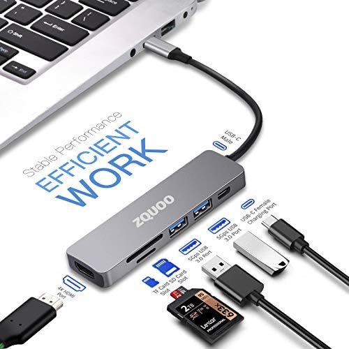 Adaptador de cubos USB C, dongle USB C para MacBook Pro, 7 em 1 USB C a HDMI Multourt Adapter Compatível para laptops USB C