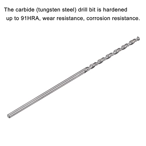 UXCELL SOLID CARBIDO TWIST BITS 1,3 mm, flautas de espiral esquerda métrica de tungstênio haste de aço de tungstênio Ferramenta