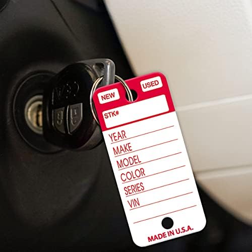 Versa-Tags codificados por cores 1 listra superior vermelha e 3 marcas de teclas automotivas de listra preta com tags