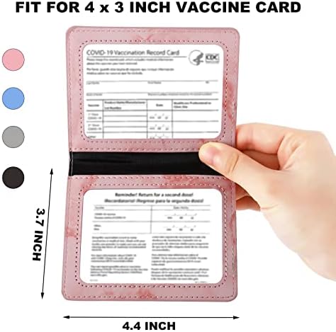 4 Pacote Card Card Card Card Protetor PU Cover impermeável em couro, suporte para cartões de cartas de vacina de 4 x 3 para cartões de recorde de vacina de imunização, estojo de cartão de vacina padrão de mármore para viagens de negócios
