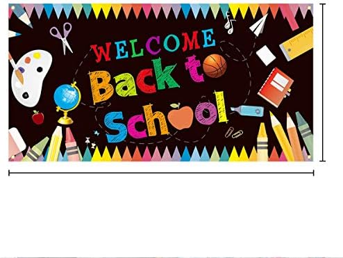 Bem -vindo de volta à escola Decorações de banner de cenário - Primeiro dia de festas escolares 2023 sala de aula
