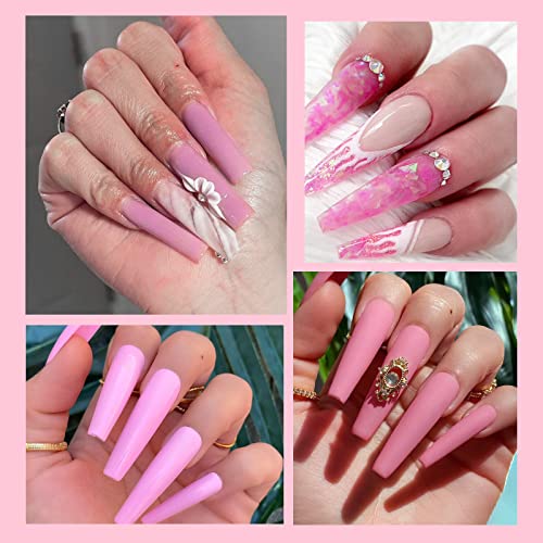 Conjunto de gel de unhas de unhas de vrenmol poli - 6 cores de extensão de unhas com gel de unha rosa do construtor de brilho