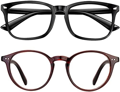 CHBP Blue-Light-Blocking-Glasses for Women Computer Glasses Man, 2 Pack Gaming EyeGlasses Fashion Frame