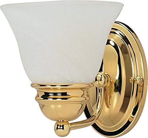 Nuvo 60/348 One Light Empire Wall Vanity, 7 pol., Brass/Alabaster polido