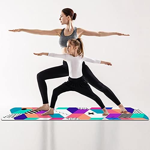 Siebzeh abstrato colorido padrão geométrico premium grossa de ioga mato ecológico saúde e fitness non slip tapete para todos os tipos
