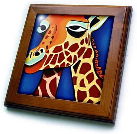 3drose legal engraçado fofo girafa picasso estilo cubismo arte natureza - ladrilhos emoldurados