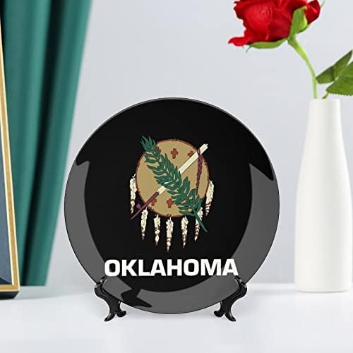 Bandeira de Oklahomacustom Photo China China Decorativa Personalidade Cerâmica Crafts de Placa para homens Presentes com exibição