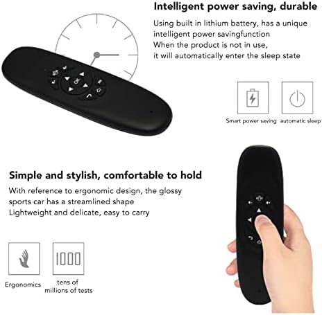 Mouse de teclado sem fio, design ergonômico, 2.4g de baixa potência Mouse de controle remoto sem fio, função de jogo somatossensorial