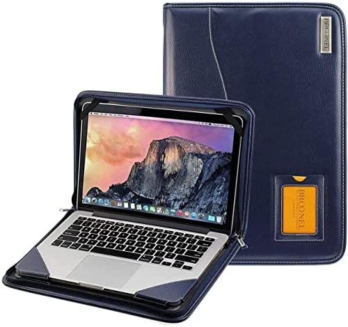 Broonel - Série de contorno - Caso de proteção de couro pesado azul - compatível com laptop LG Gram 17Z90Q 17 polegadas laptop