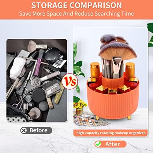 Nqauen Compra Makeup Organizer, 360 ° Cup de porta -lápis de caneta, 5 slot maquiagem copo, para suporte de armazenamento