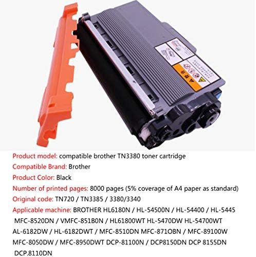 O cartucho de toner TN3380 preto é compatível com Rother HL6180N HL-54500N HL-54400 HL-5445MFC-8520DNV H61800WT HL-5470DW HL-54700WTAL-6182DW