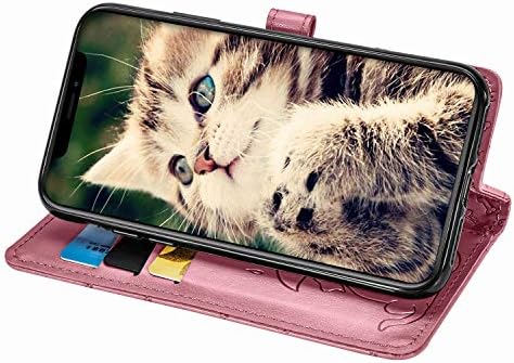 ZYZX iPhone 11 Cartoon Girl Wallet Case, Cat Dog Style Flip Phone Shell com slot para cartões de crédito e capa de proteção magnética