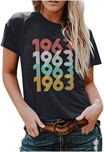 Presente de aniversário de 60º aniversário vintage 1963 homens mulheres 60 anos de camiseta de camiseta de camiseta impressão