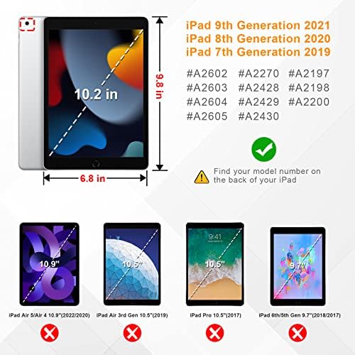 Caso de fólio fintie para iPad 9 /8 / 7ª geração 10,2 polegadas - Visualização de vários ângulos TPU SMART SMART COBERTURA com