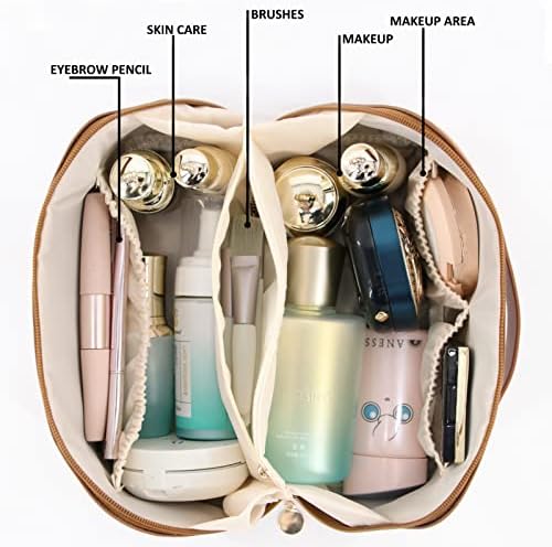 POBIDOBY 2022 NOVA Versão Bolsa de cosméticos de viagem, bolsa de maquiagem com 8pcs Burshes portátil à prova d'água com