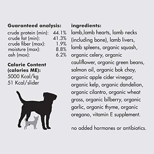 Pets Smallbatch Dieta de alimentos crus premium liofilizada para cães, receita de cordeiro, 14 onças, feita nos EUA, produtos orgânicos,