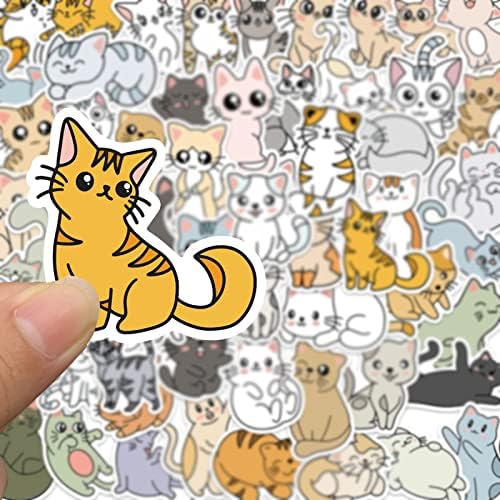 60pcs gato de desenho animado fofo para crianças garrafas de água, kitten kitten kitten d'água de graffiti impermeabilizada