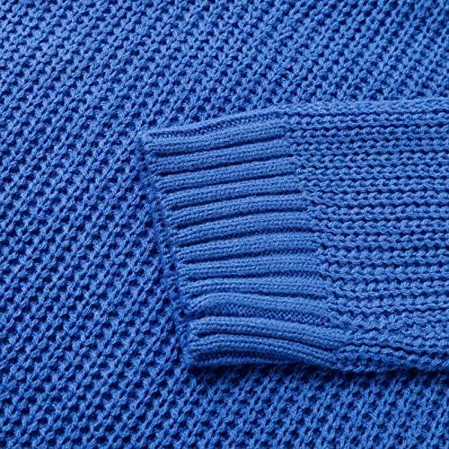 Casual Sweater de malha de cabo para mulheres Fall Crewneck de manga comprida malha de malha de malha decoração de jumper