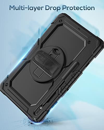Seymac Samsung Galaxy Tab S8 Plus/Tab S7 Fe/S7 Plus Caso 12.4 '', caixa de proteção à prova de choque de corpo inteiro pesado com protetor