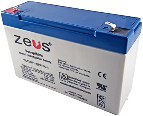 6V 12AH Zeus Battery Products PC12-6 PC12-6F1 SLA Battery-Substitui LC-R0612P1, PS-6100, UB6120, NP10-6