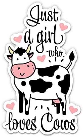 Apenas uma garota que adora vacas adesivo fofo - adesivo de laptop de 5 - vinil à prova d'água para carro, telefone, garrafa de água - Decalque de fazendeiro country garotas