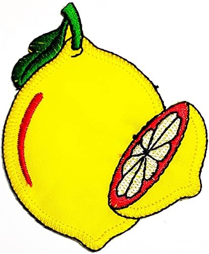Kleenplus Lemon costurará ferro em manchas bordadas desenho animado de limão amarelo vegetais saudáveis ​​Fruta Bom adesivo Craft Projects Acessório Costura Diy Emblema Costura