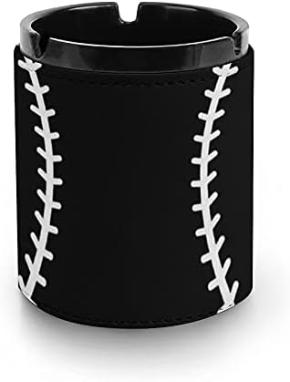 Baseball Sport Softball American Cigarette Ashtray PU Leather Bandejador de Cinza para Decoração de Desktop de escritório