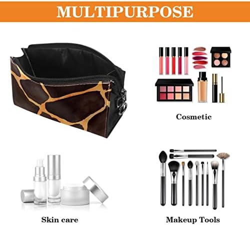 Bolsa de maquiagem de viagem sacos de maquiagem de saco de higieness à prova d'água para mulheres e meninas, impressão de animal