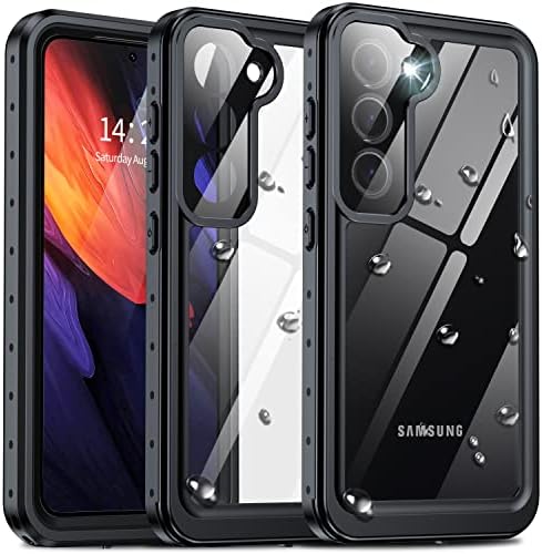 Antshare for Samsung Galaxy S23 Case à prova d'água, Galaxy S23 Claro com lente e protetor de tela embutida [Real 360] [IP68 Subwater]