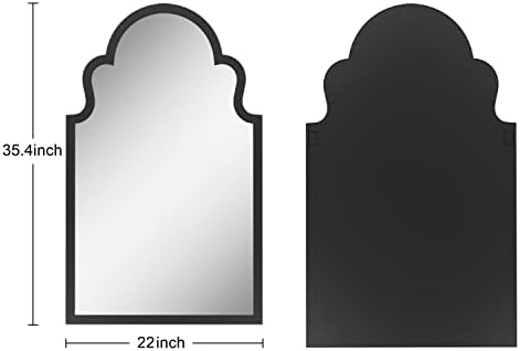 NXHOME METAL Frame espelho de parede de sotaque - espelho decorativo espelho de parede preto de vaidade preta para o banheiro quarto 35.5 × 21.7
